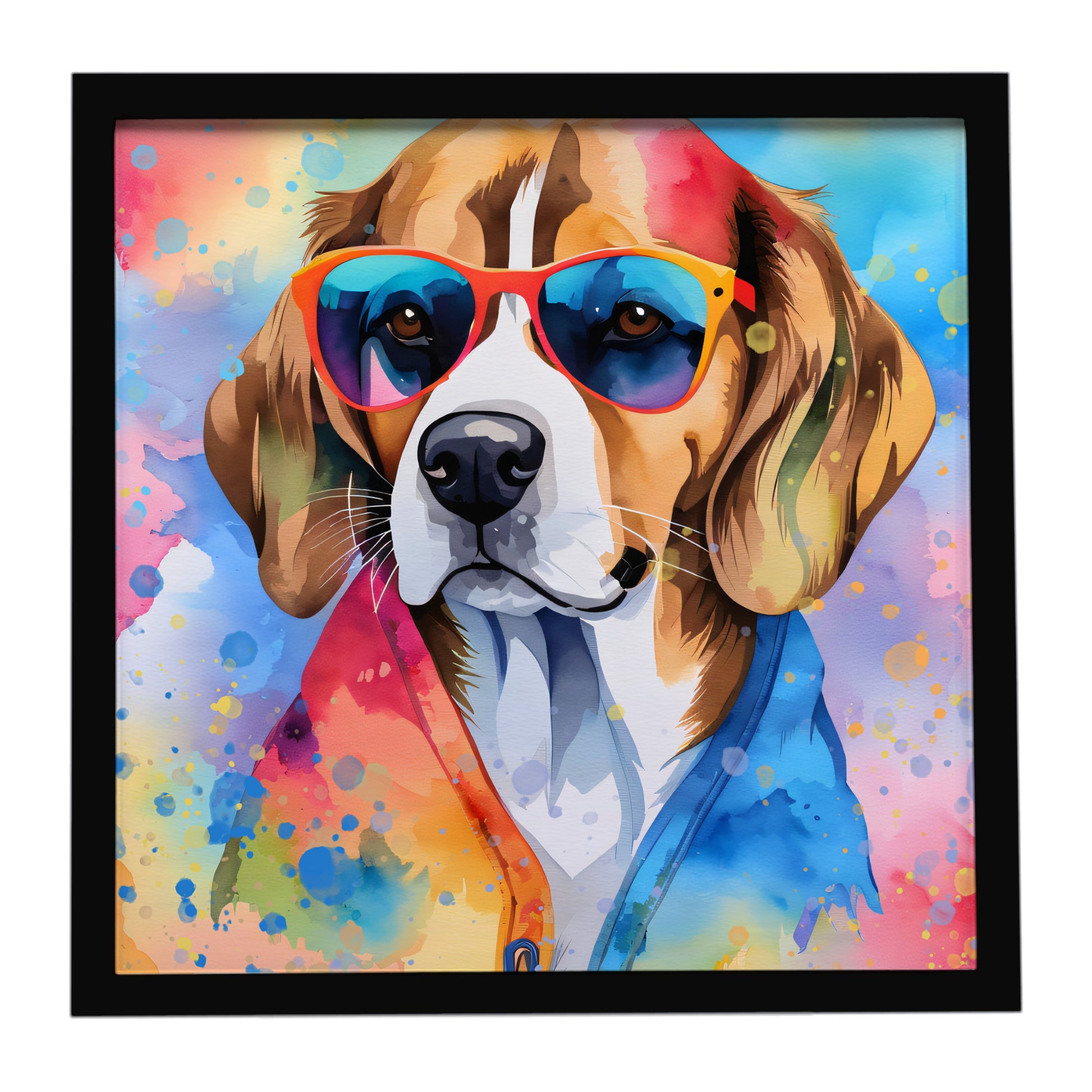 Buy this Beagle Hippie Dawg Framed Metal Print
