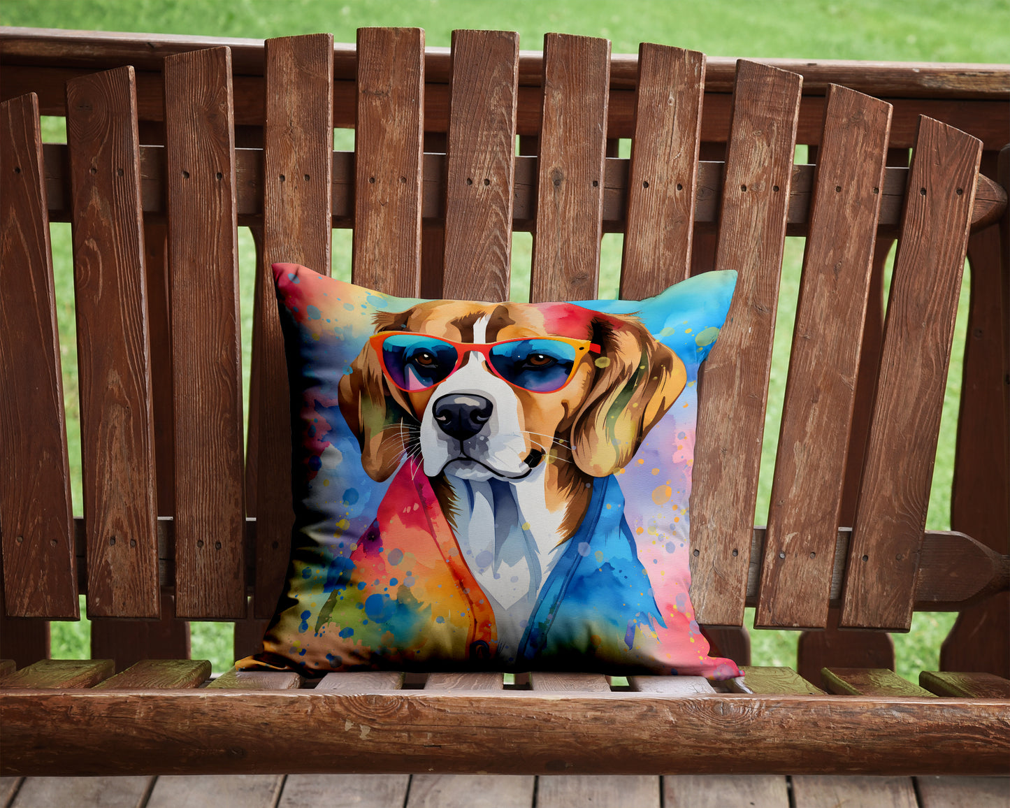 Beagle Hippie Dawg Throw Pillow