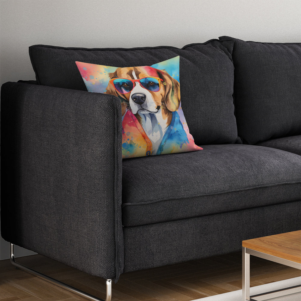 Beagle Hippie Dawg Throw Pillow