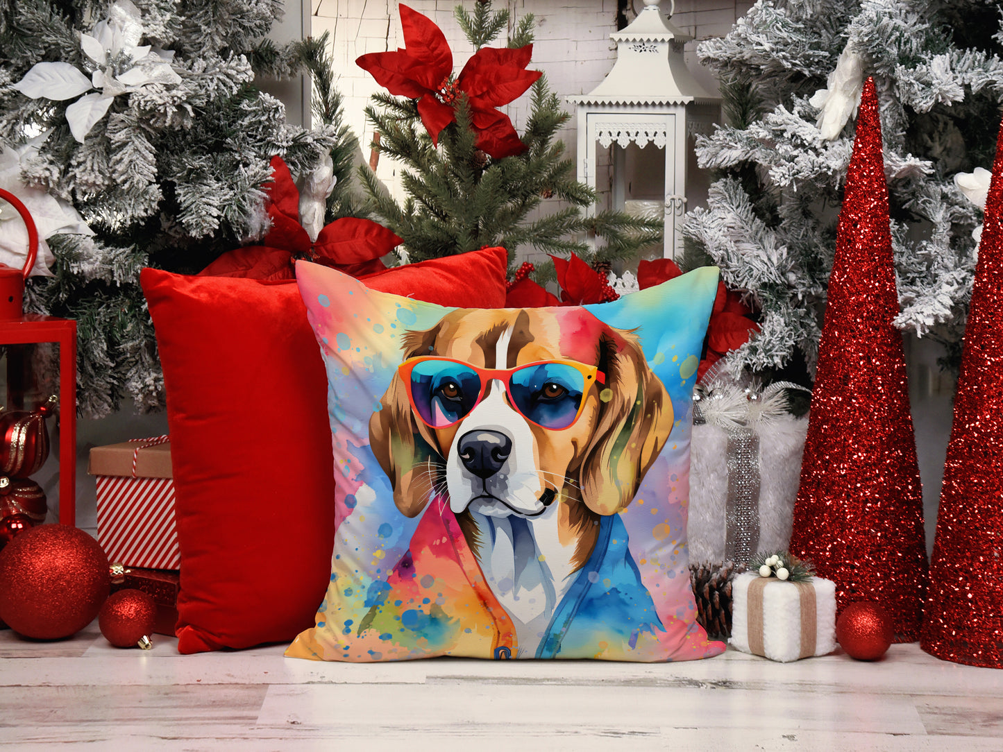 Beagle Hippie Dawg Throw Pillow