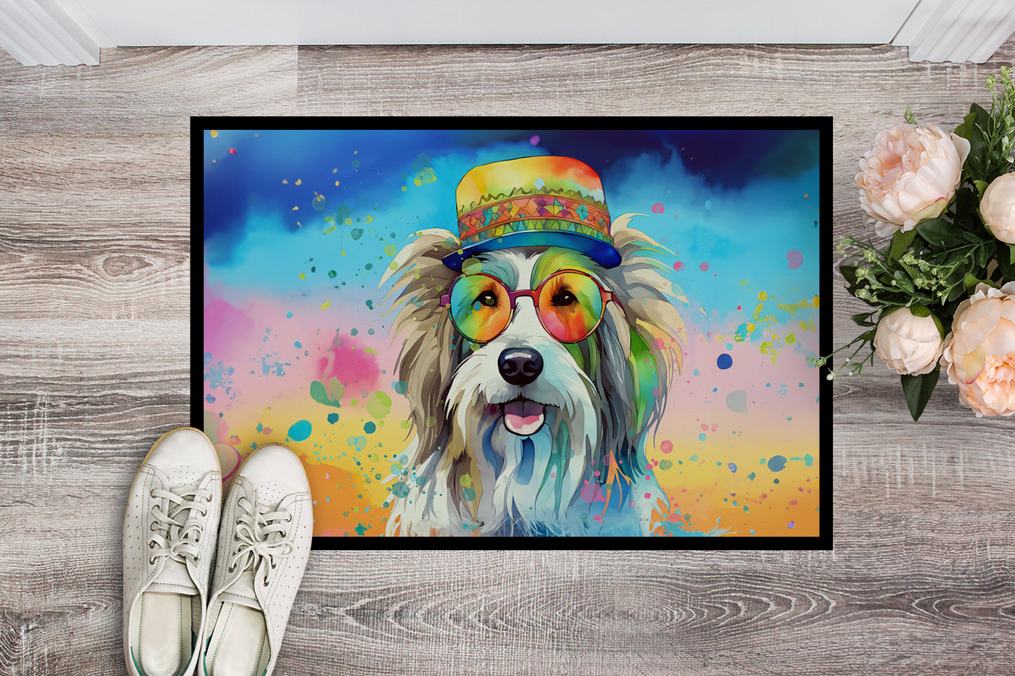 Bearded Collie Hippie Dawg Doormat