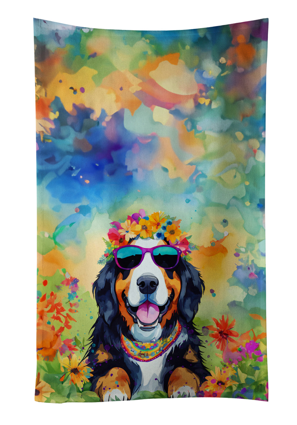 Buy this Bernese Mountain Dog Hippie Dawg Kitchen Towel