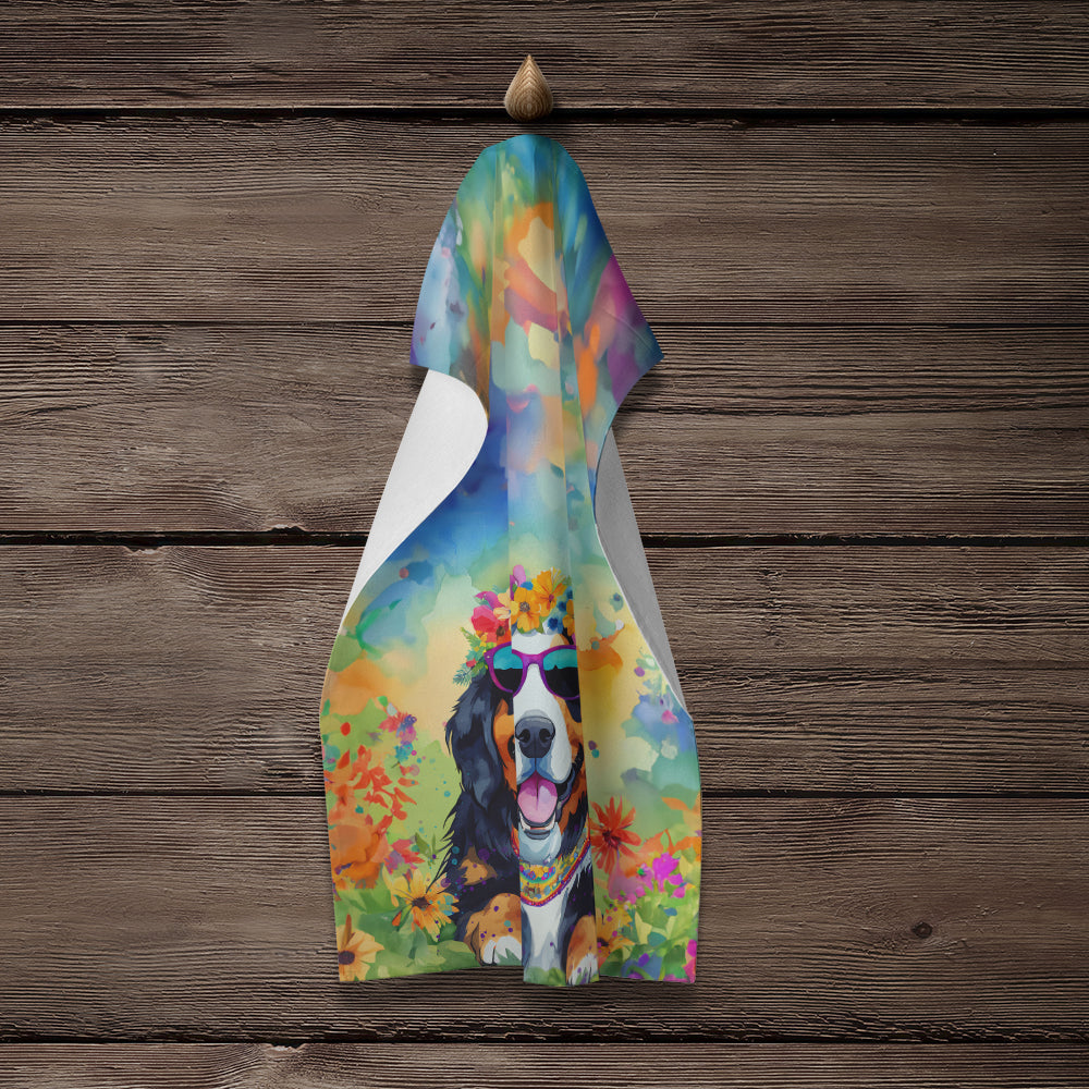 Bernese Mountain Dog Hippie Dawg Kitchen Towel