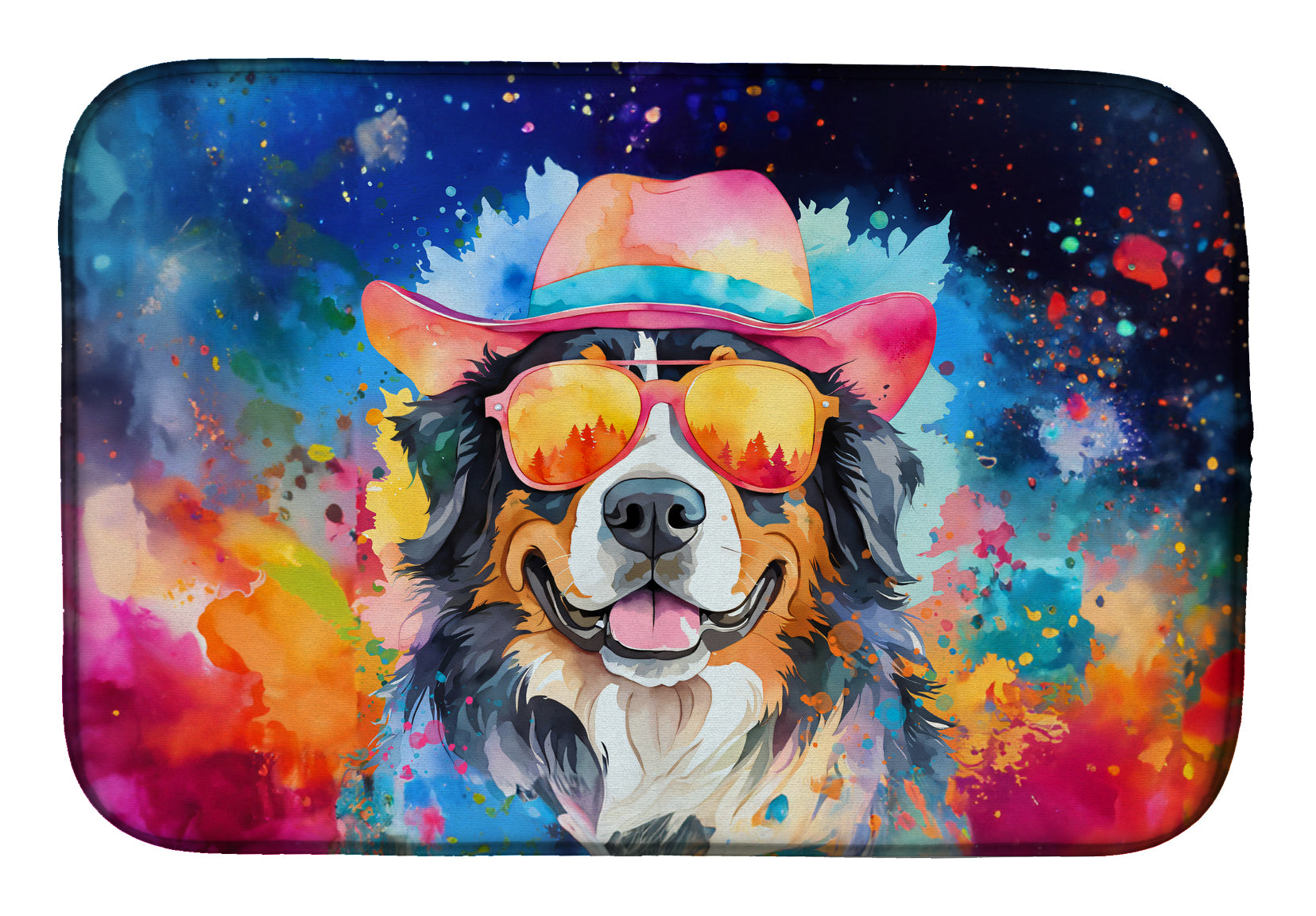 Buy this Bernese Mountain Dog Hippie Dawg Dish Drying Mat