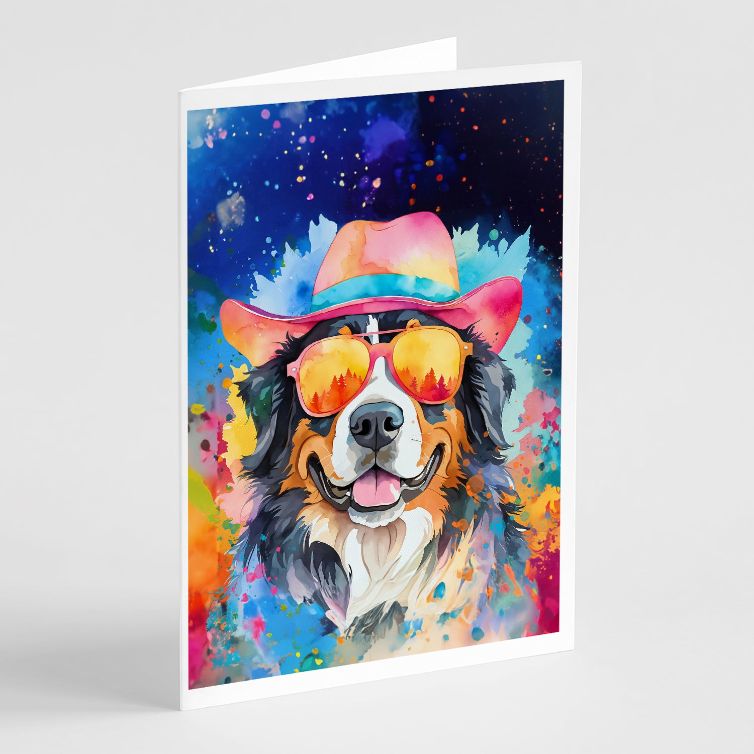 Buy this Bernese Mountain Dog Hippie Dawg Greeting Cards Pack of 8