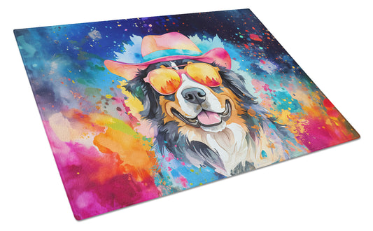 Buy this Bernese Mountain Dog Hippie Dawg Glass Cutting Board