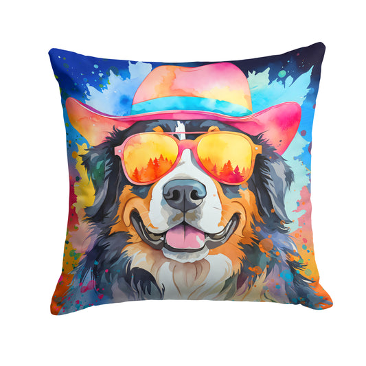 Buy this Bernese Mountain Dog Hippie Dawg Throw Pillow