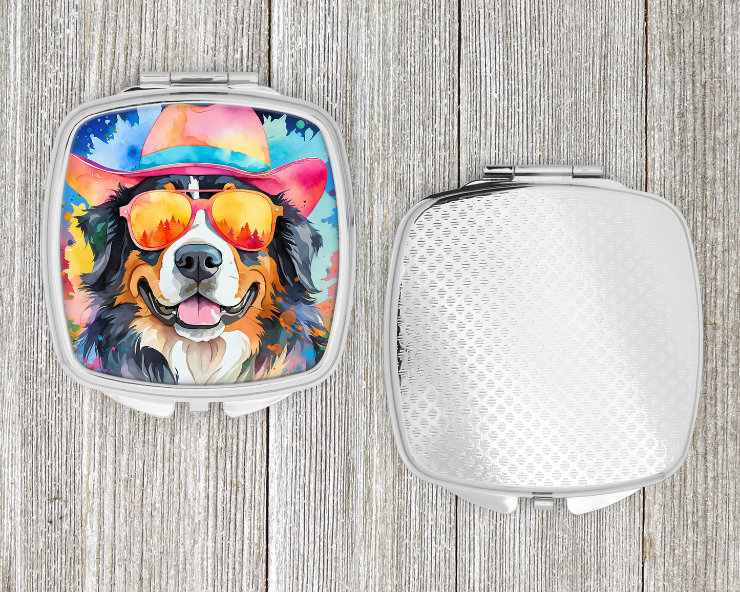 Bernese Mountain Dog Hippie Dawg Compact Mirror