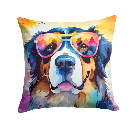 Buy this Bernese Mountain Dog Hippie Dawg Throw Pillow