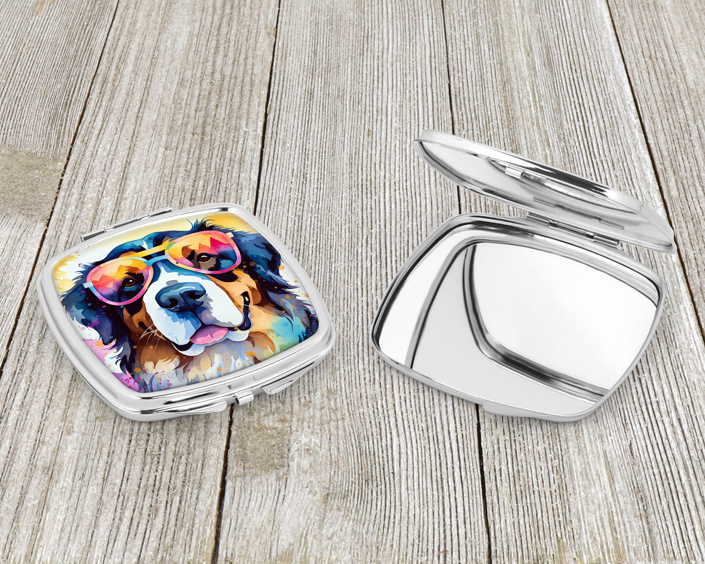 Bernese Mountain Dog Hippie Dawg Compact Mirror