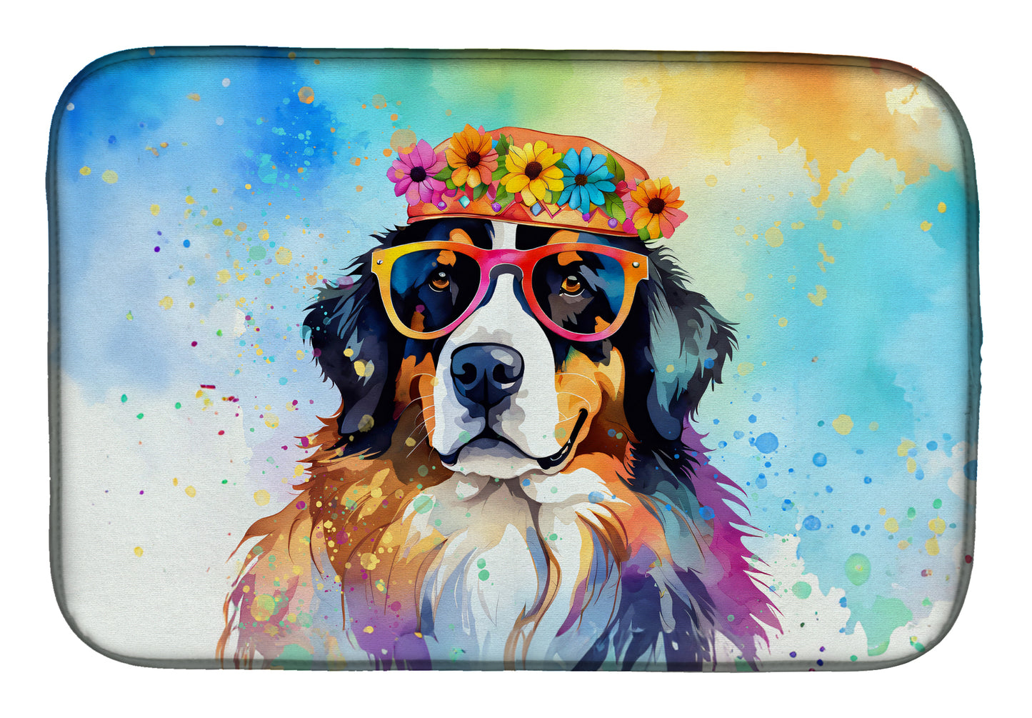 Buy this Bernese Mountain Dog Hippie Dawg Dish Drying Mat