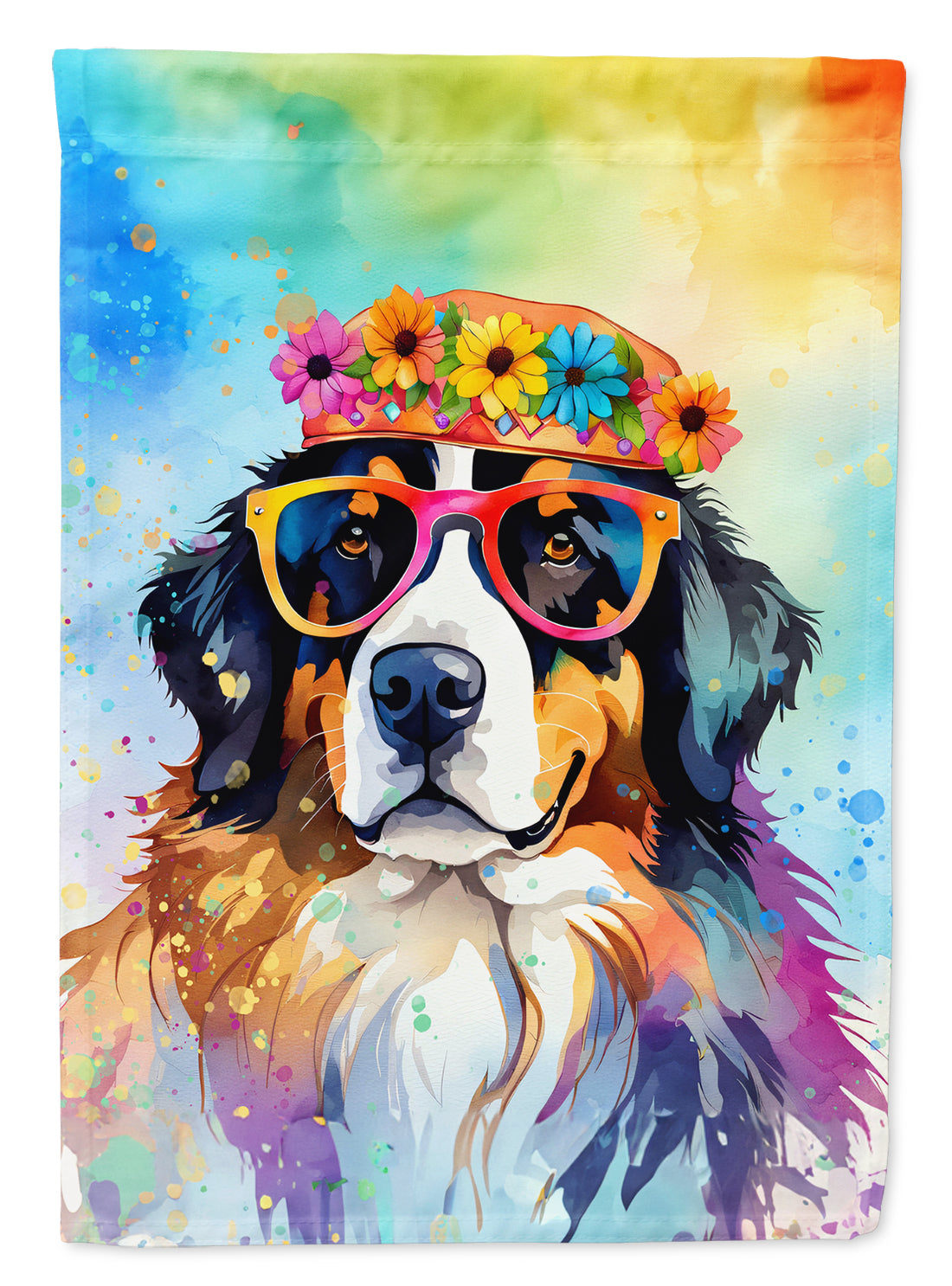 Buy this Bernese Mountain Dog Hippie Dawg Garden Flag