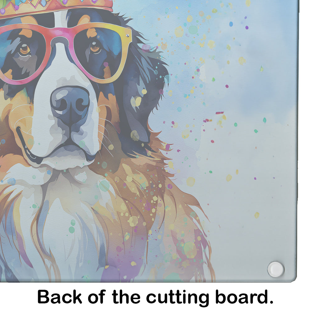 Bernese Mountain Dog Hippie Dawg Glass Cutting Board