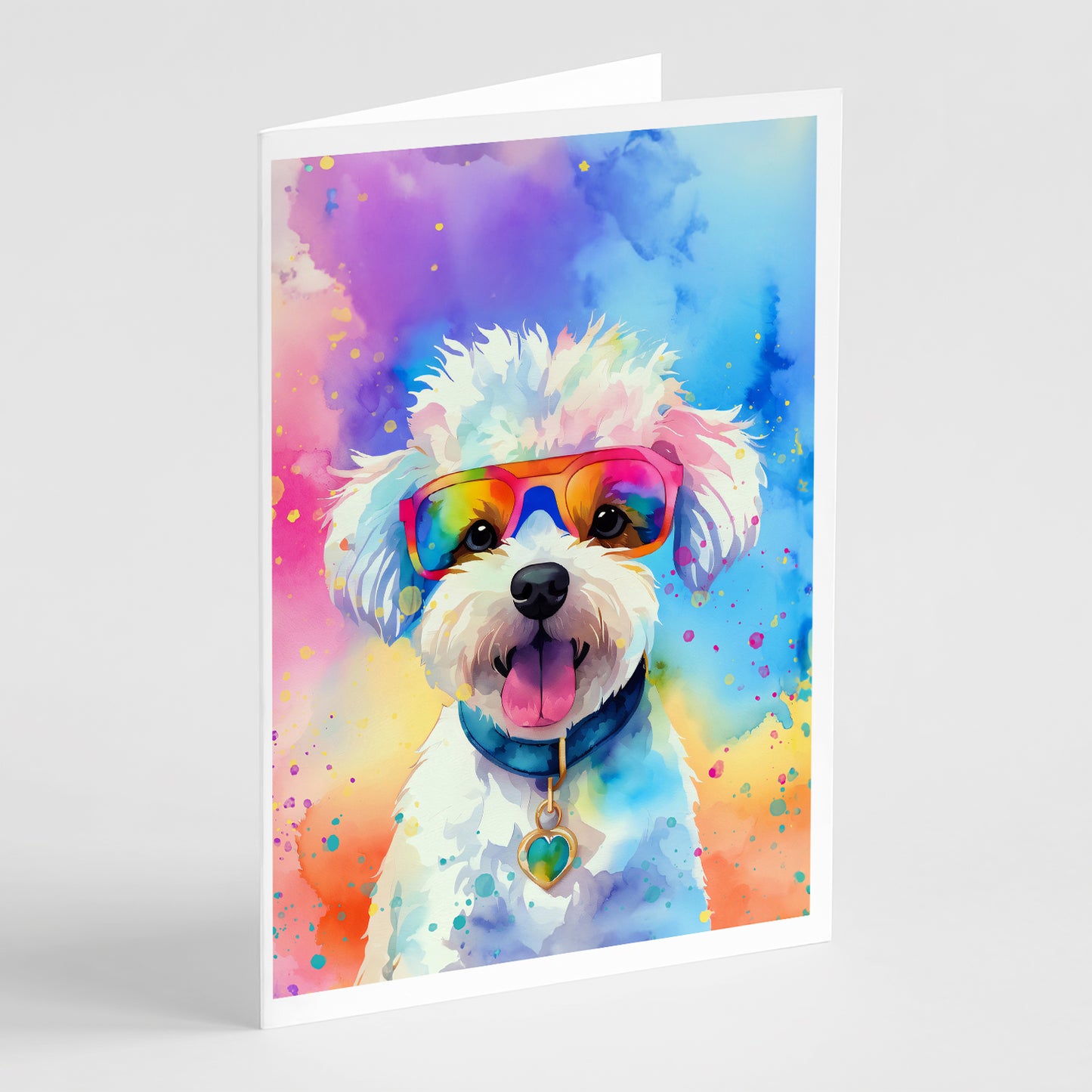 Buy this Bichon Frise Hippie Dawg Greeting Cards Pack of 8