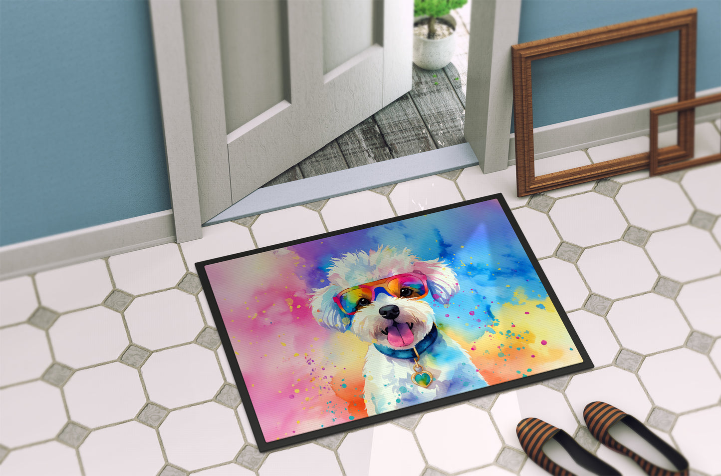 Bichon Frise Hippie Dawg Doormat