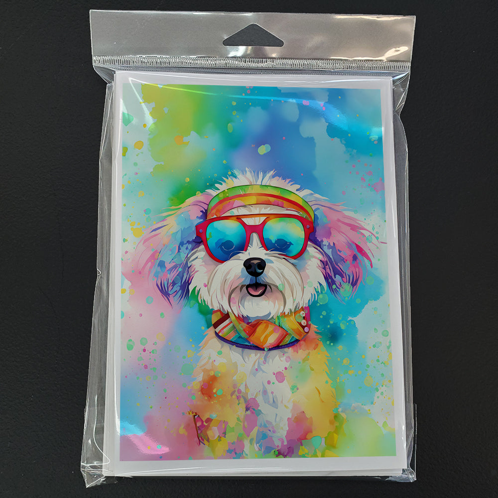 Bichon Frise Hippie Dawg Greeting Cards Pack of 8