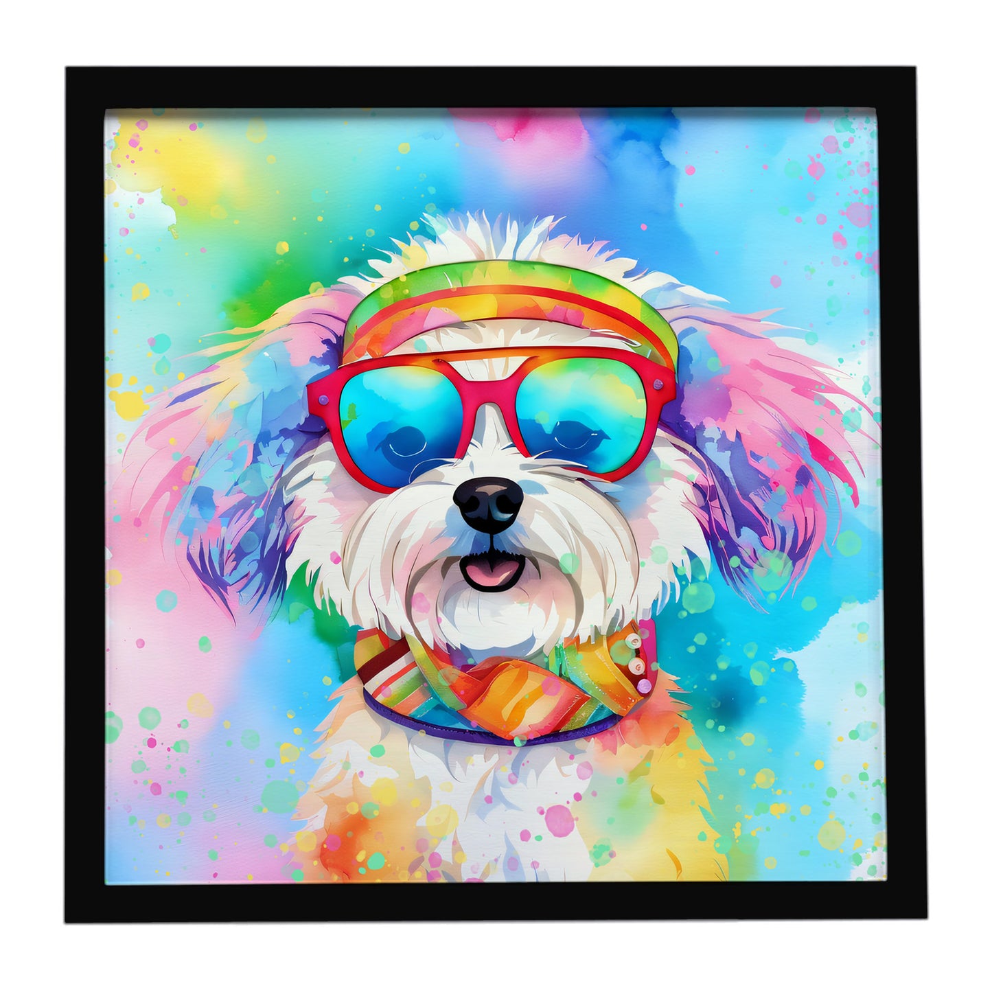 Buy this Bichon Frise Hippie Dawg Framed Metal Print