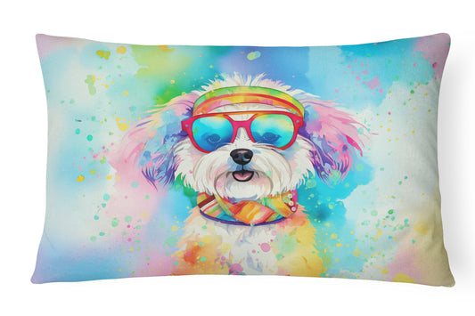 Buy this Bichon Frise Hippie Dawg Throw Pillow