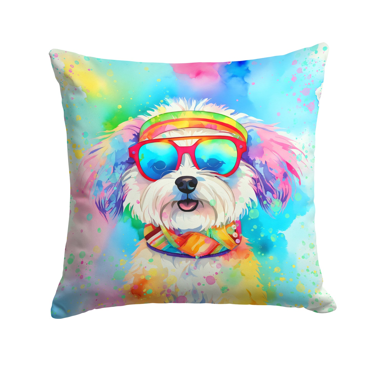 Buy this Bichon Frise Hippie Dawg Throw Pillow