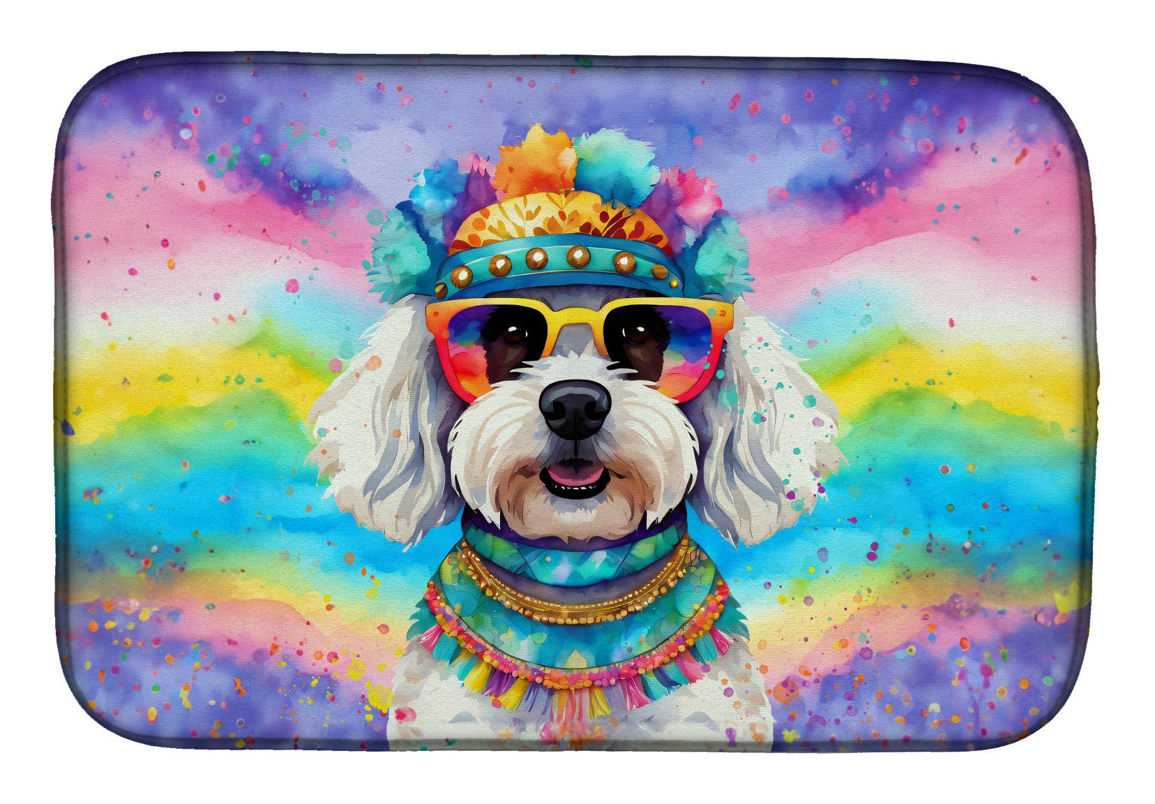 Buy this Bichon Frise Hippie Dawg Dish Drying Mat