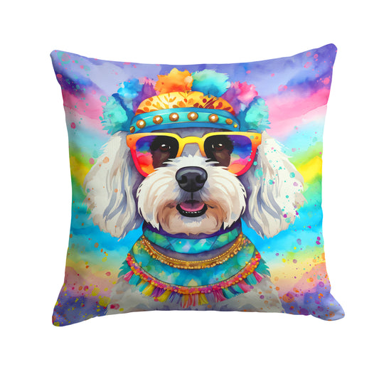 Buy this Bichon Frise Hippie Dawg Throw Pillow