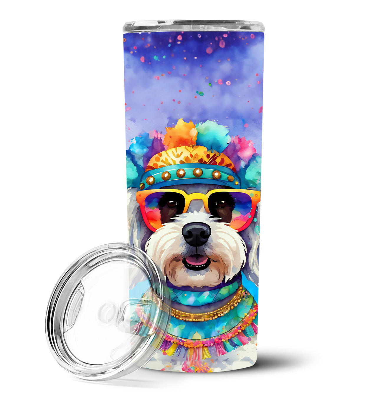 Buy this Bichon Frise Hippie Dawg Stainless Steel Skinny Tumbler