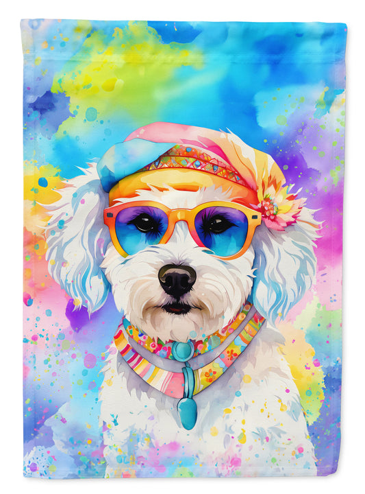 Buy this Bichon Frise Hippie Dawg House Flag