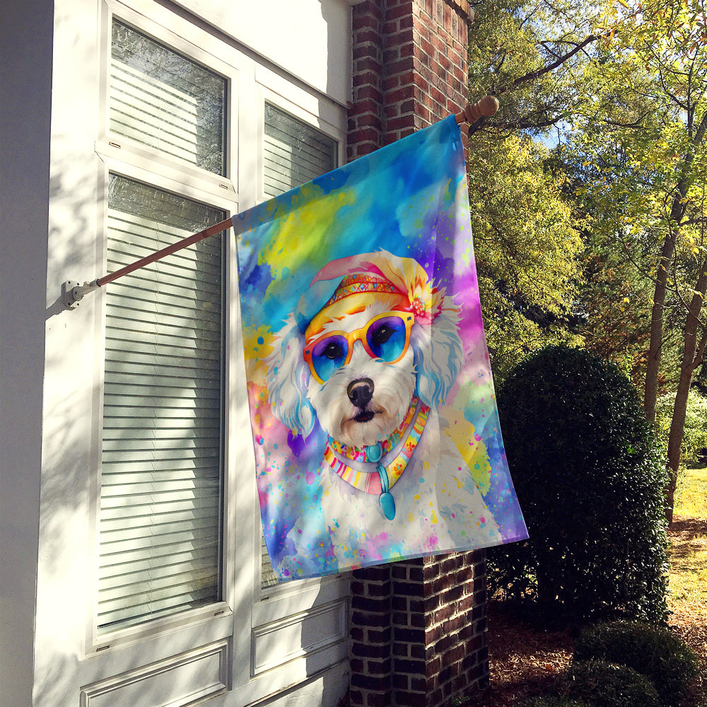 Bichon Frise Hippie Dawg House Flag