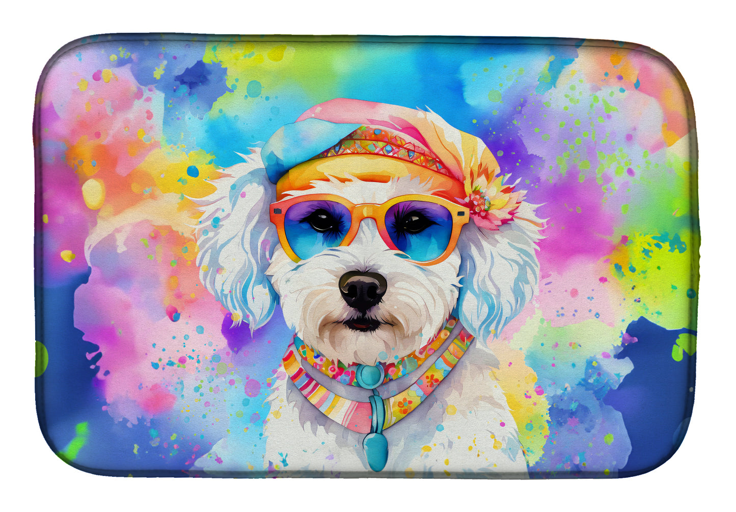 Buy this Bichon Frise Hippie Dawg Dish Drying Mat