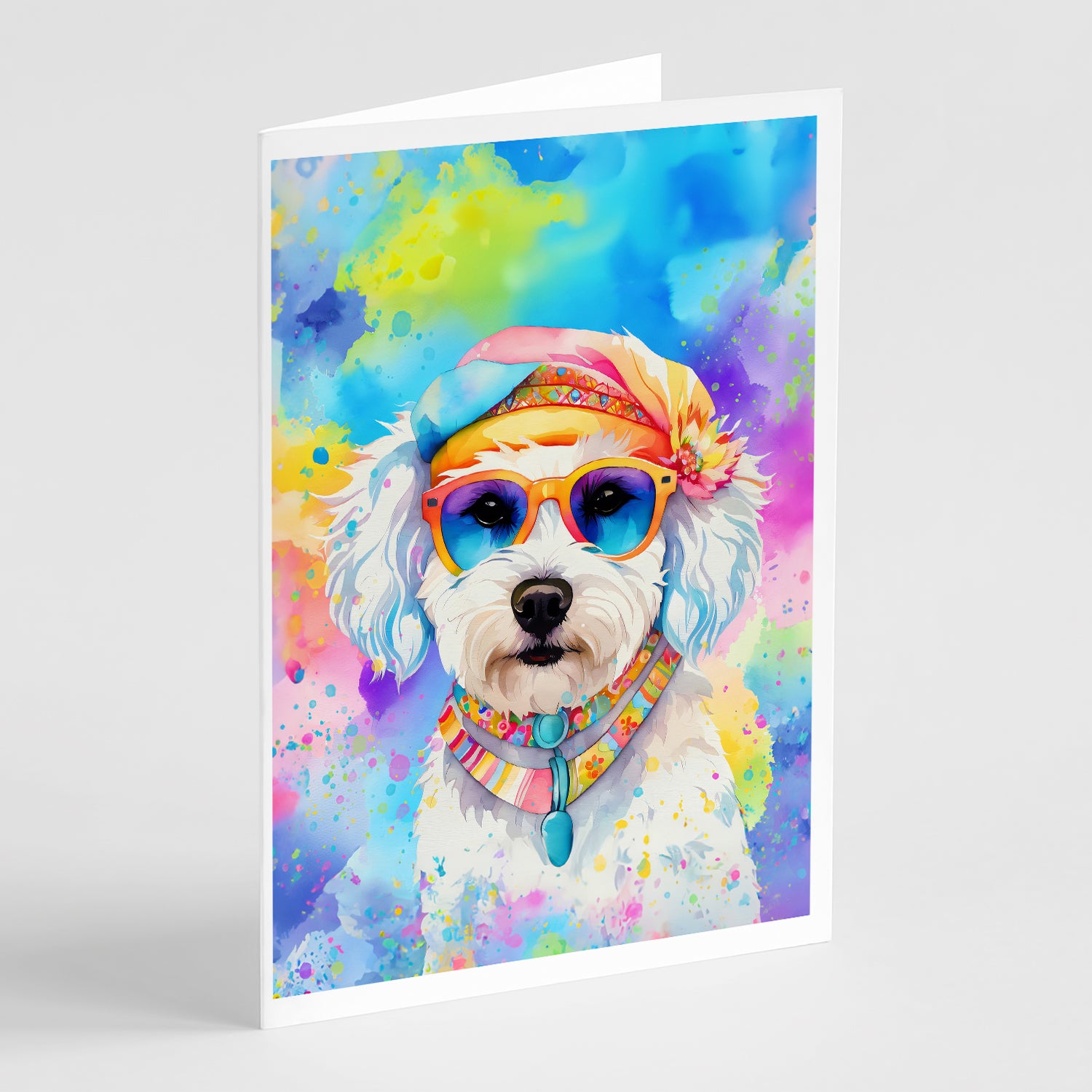 Buy this Bichon Frise Hippie Dawg Greeting Cards Pack of 8