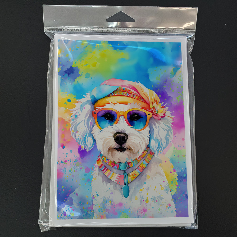 Bichon Frise Hippie Dawg Greeting Cards Pack of 8