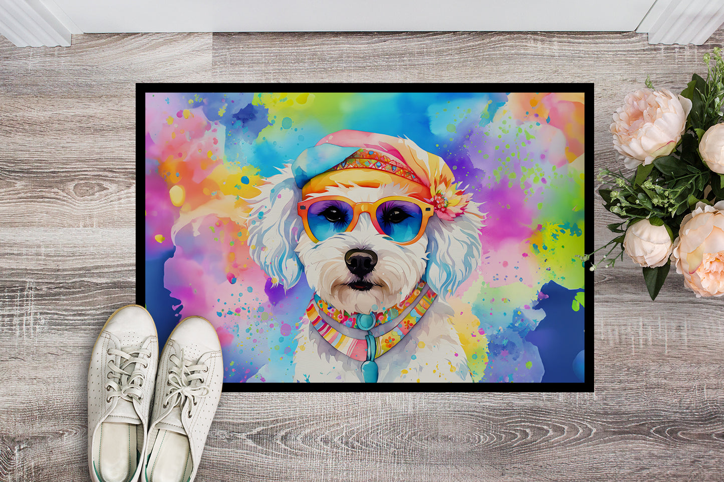 Bichon Frise Hippie Dawg Doormat