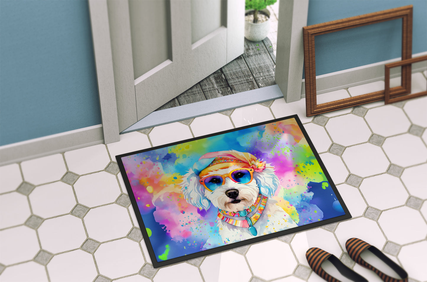 Bichon Frise Hippie Dawg Doormat