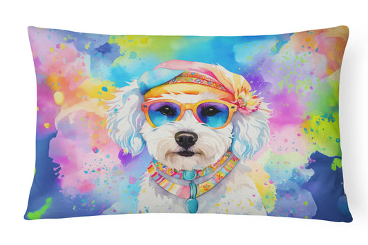 Buy this Bichon Frise Hippie Dawg Throw Pillow