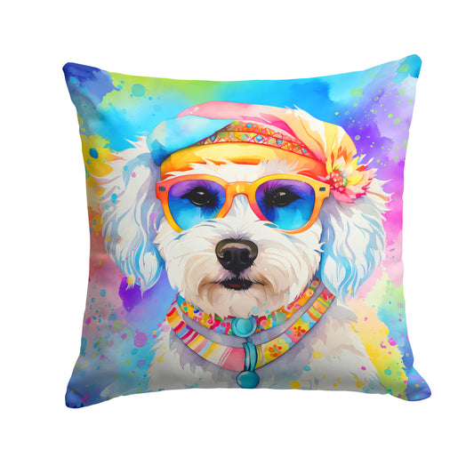 Buy this Bichon Frise Hippie Dawg Throw Pillow