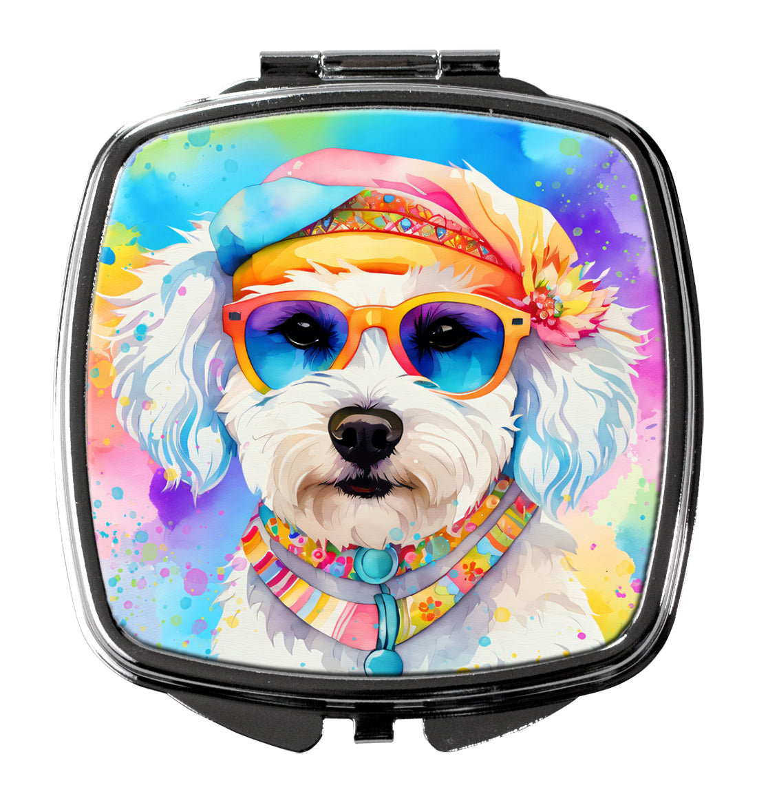 Buy this Bichon Frise Hippie Dawg Compact Mirror