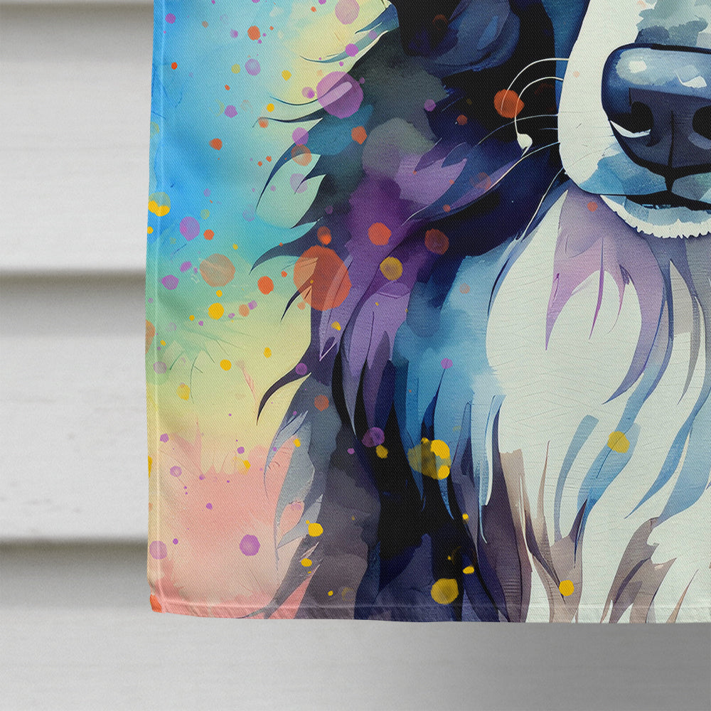 Border Collie Hippie Dawg House Flag