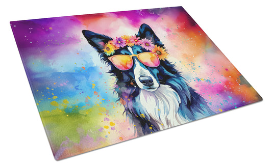 Buy this Border Collie Hippie Dawg Glass Cutting Board