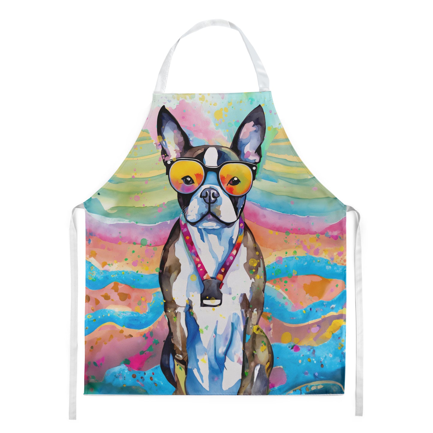 Buy this Boston Terrier Hippie Dawg Apron