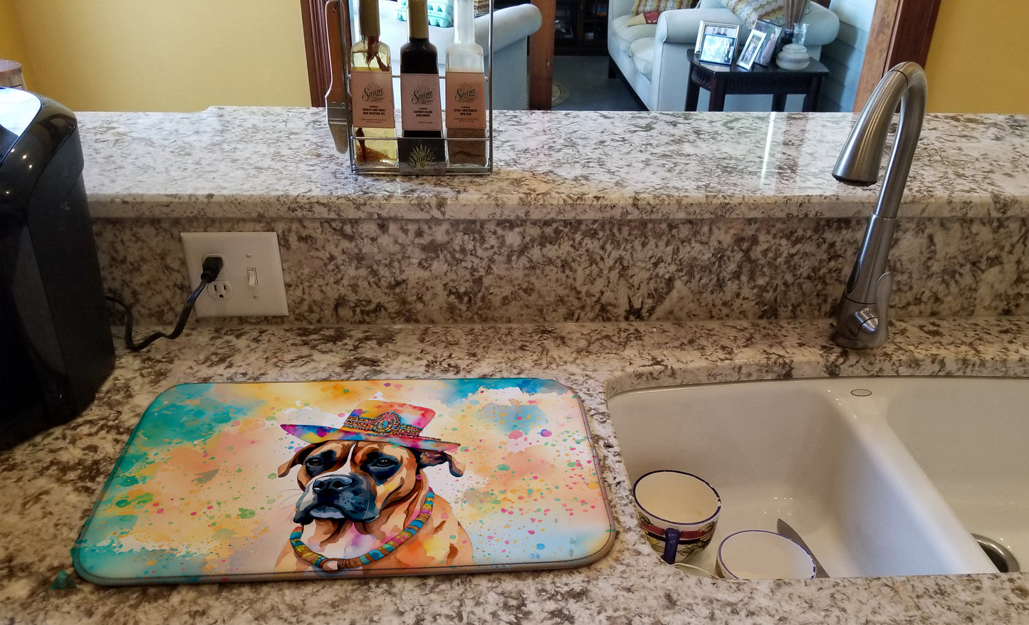 Boxer Hippie Dawg Dish Drying Mat