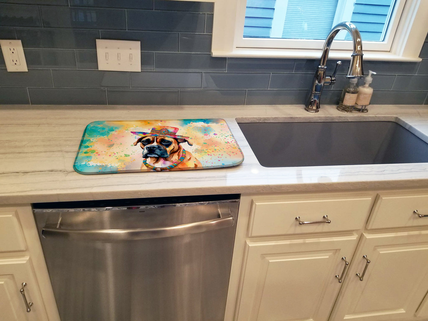 Boxer Hippie Dawg Dish Drying Mat