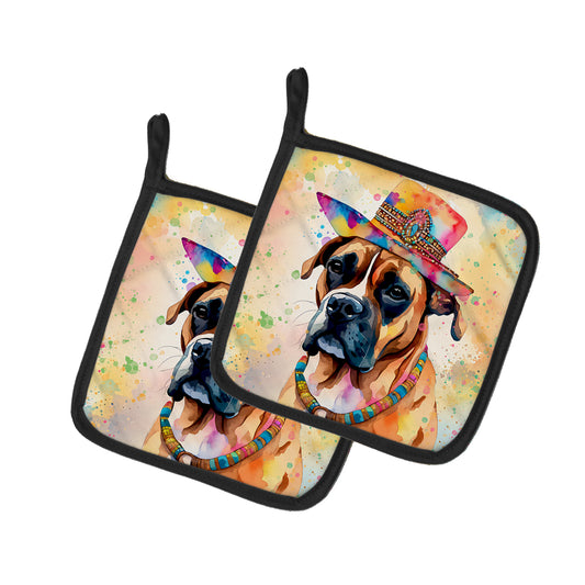 Buy this Boxer Hippie Dawg Pair of Pot Holders