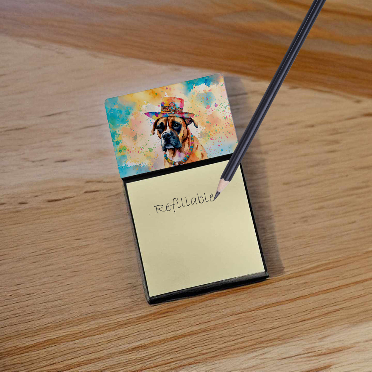 Boxer Hippie Dawg Sticky Note Holder