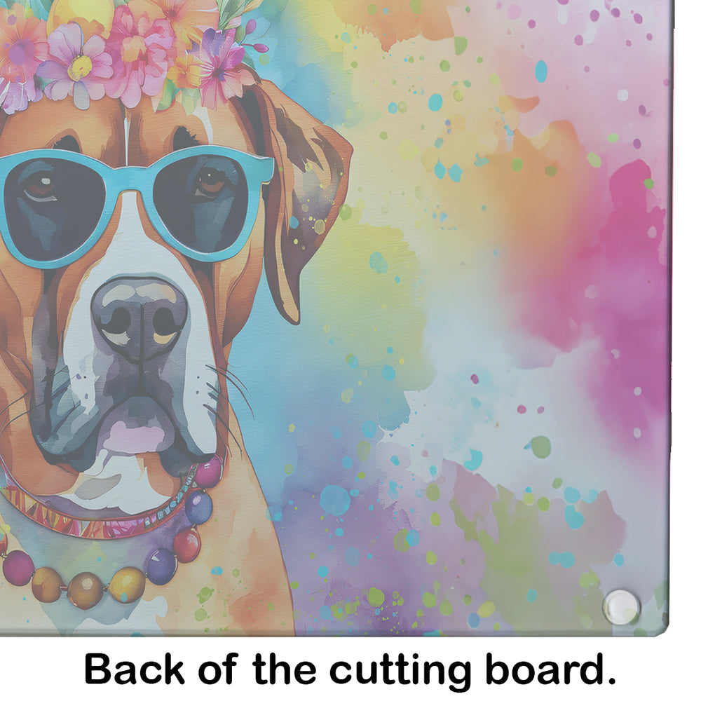 Boxer Hippie Dawg Glass Cutting Board