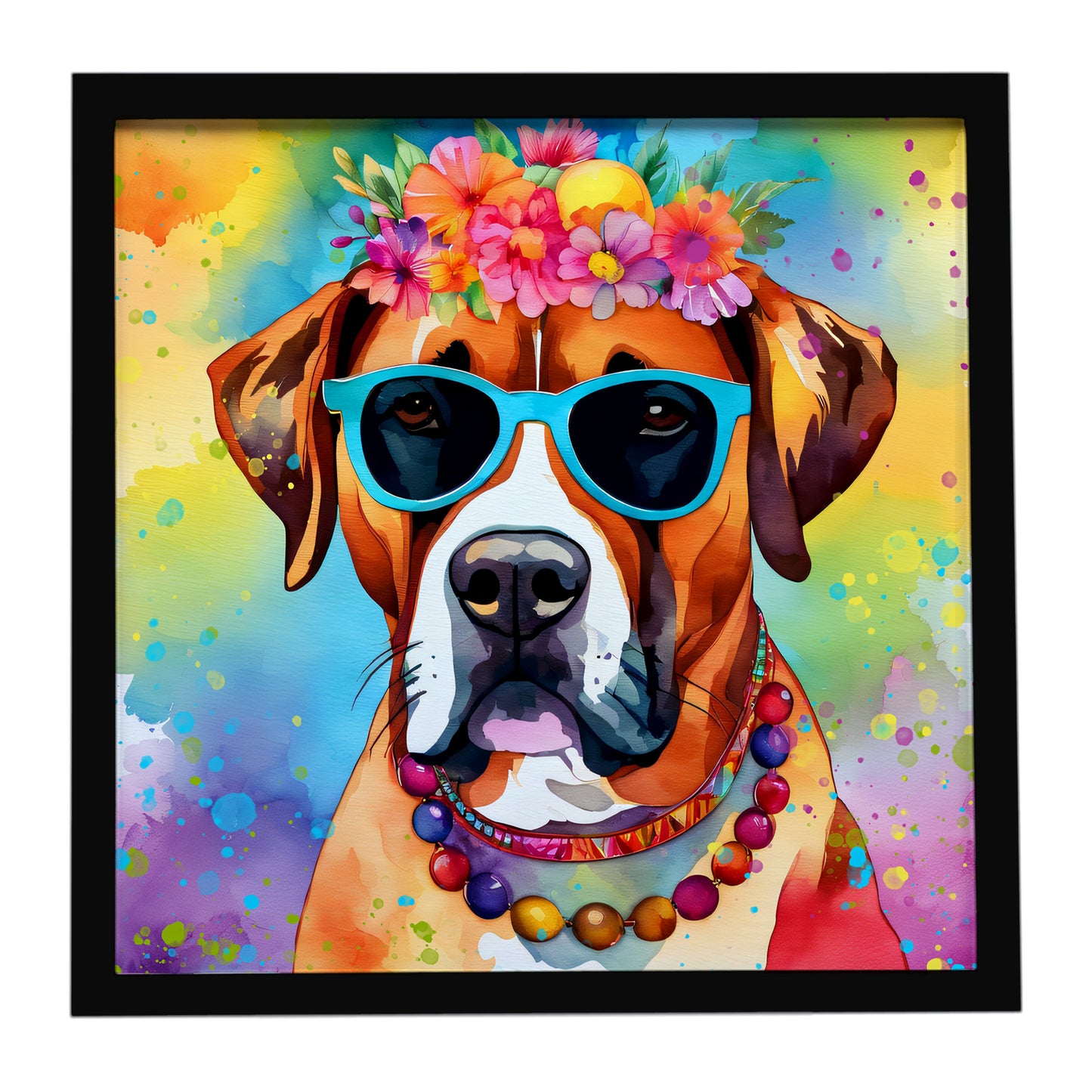 Buy this Boxer Hippie Dawg Framed Metal Print