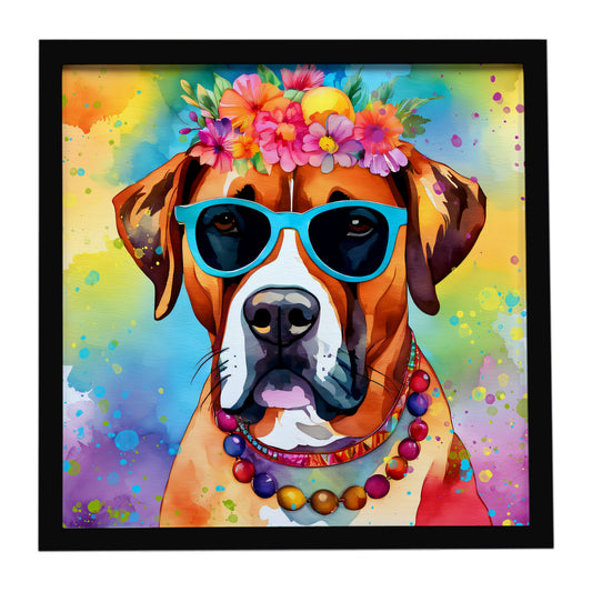 Buy this Boxer Hippie Dawg Framed Metal Print
