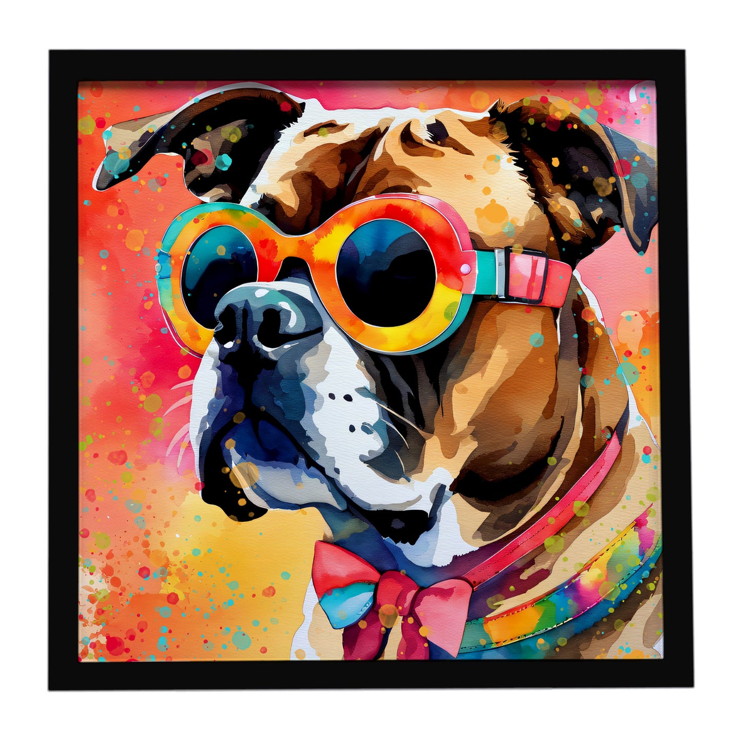Buy this Boxer Hippie Dawg Framed Metal Print