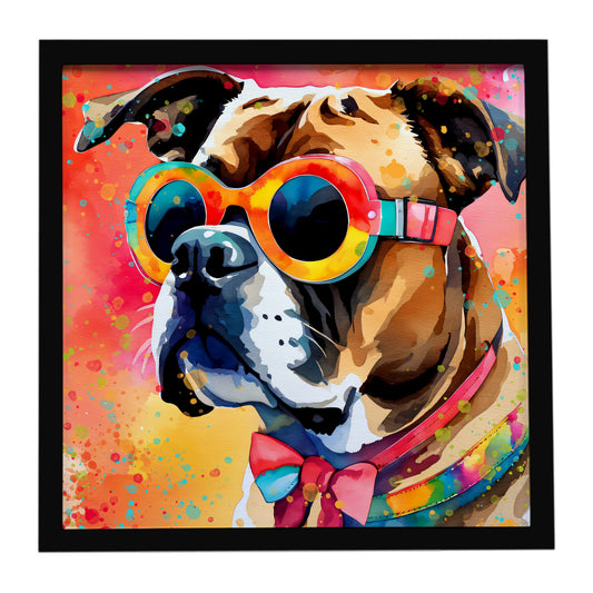 Buy this Boxer Hippie Dawg Framed Metal Print