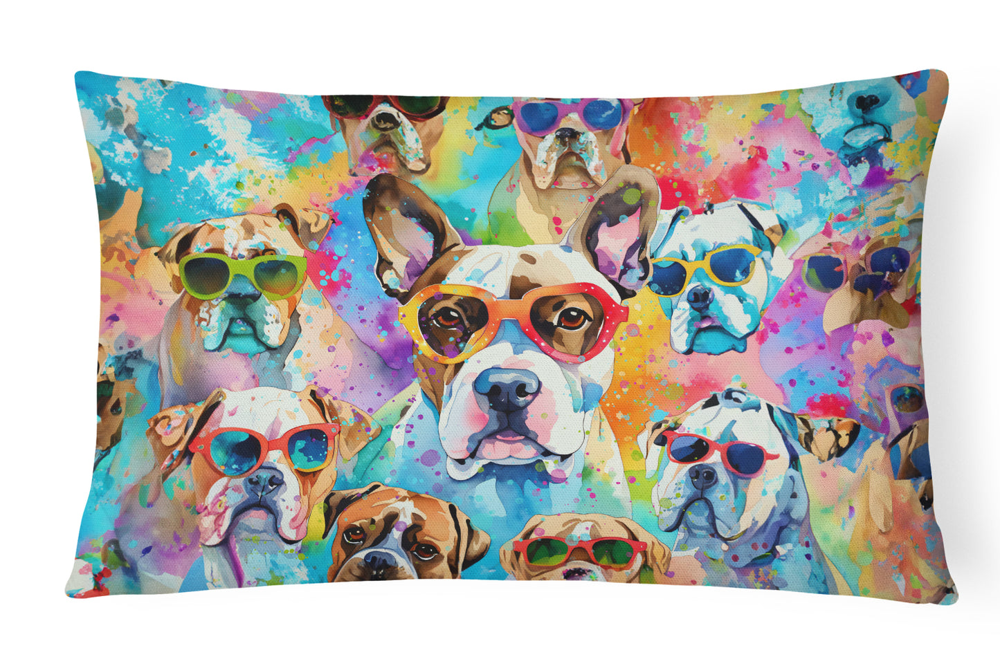 Buy this Boxer Hippie Dawg Throw Pillow