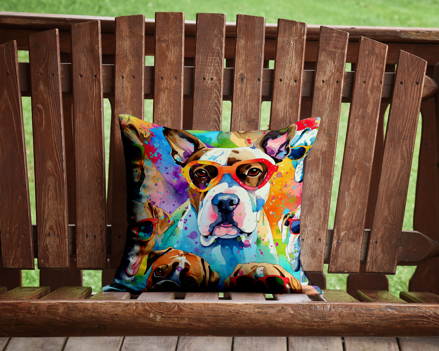 Boxer Hippie Dawg Throw Pillow